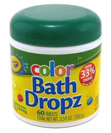 Crayola Color Bath Dropz 60 Tablets 3.59 Ounce Jar (3 Pack)