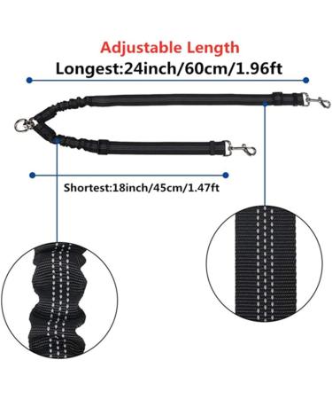 No Tangle 2 Dogs Lead Coupler Half Bungee Dog Leash Splitter For Small Dogs Under 15kg Good Control Easy & Safe Walking - Buy Online on GoSupps.com