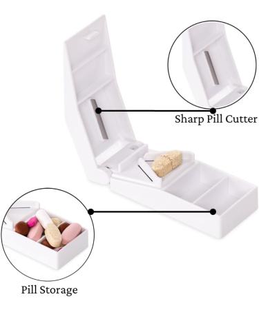 Pill Cutter Splitter with Stainless Steel Blade | EasyCare Storage & Precision Cutting - International Shipping - Buy Online on GoSupps.com