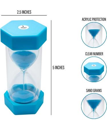 Teacherfav 1-Minute Hourglass for Children - Blue Acrylic Timer - 12.7 cm - Ideal for Classrooms & Kids' Rooms - Medium Single Pack - Buy Online on GoSupps.com