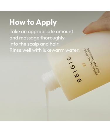 BEIGIC Botanical Recovery Caffeine Shampoo - Vegan Moisturizing Hair Growth Formula with Biotin & Argan Oil | Sulfate-Free Korean Hair Care (10.14 fl oz - Buy Online on GoSupps.com