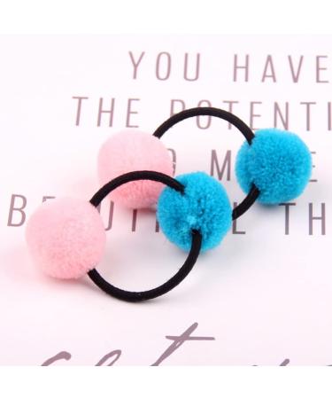 Lurrose 10-Piece Pom Pom Hair Tie Set | Fluffy Elastic Hair Bands for Women & Girls | Stylish Fur Ball Ponytail Holders | International Shipping Available - Buy Online on GoSupps.com
