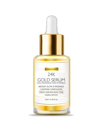 Unisaif Face Serum with Vitamin C l 24K Gold face Serum For Instant Glow l Lightening Complexion Serum l Unisex Face Serum l Organic & Natural Face Serum For Men & Women | (12 ml)