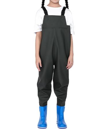 Buy Waterproof Waders for Kids | Adjustable Half-Body PVC waders with Boots - Perfect for Boys & Girls | Army Green Size 34 - Buy Online on GoSupps.com