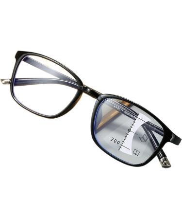 Ultra-Light TR90 Multifocus Reading Glasses - Anti-Blue Light Fashionable Eyewear - Long & Close Range Size 4.00 - Black Box Multi Focus - Buy Online on GoSupps.com
