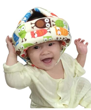Baby Toddler Protective Cap Adjustable Size Baby Learn to Walk Or Run Soft Safety Helmet Infant Anti-Fall Anti-Collision Head Protection Hats for Children from 6 Months 6 Years Old (Beige Pecker)