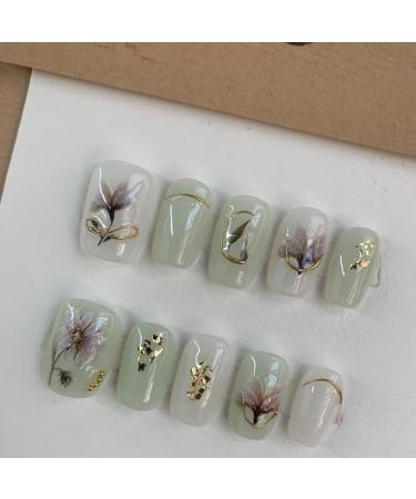 Hand worn nail art patches fake nails nail patches flower fake nails (Color : A Size : XS) - Buy Online on GoSupps.com