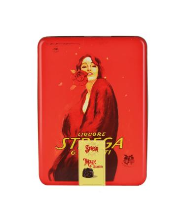 Italian Gourmet E.R. Alberti Magic Witch Assorted Tin Box 300g approximately 23 assorted chocolate pralines in an elegant vintage collectible tin box