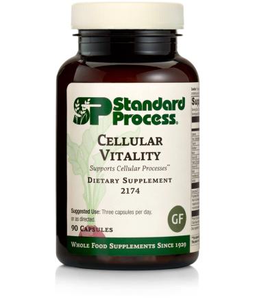 Standard Process Cellular Vitality - Supports Cellular Processes with Thiamine, Biotin, CoQ10, Vitamin B12, Riboflavin, Niacin, Vitamin B6, Folic Acid, Pantothenic Acid, Ginseng - 90 Capsules