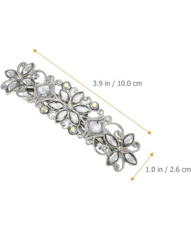 Mobestech Bridal Hair Clip Rhinestone Hair Clip Bridal Hair Pin Crystal Bobby Pin Silver Hairpin Barrette Flower Wedding Elegant Hair Accessory for Bride Women and Girls Flower Hair Accessories - Buy Online on GoSupps.com