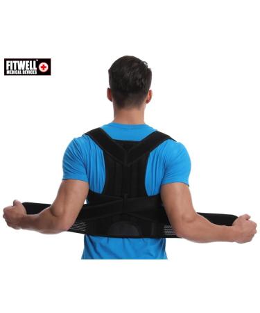 FITWELL Posture Corrector for Men & Women - Adjustable Upper & Lower Back Brace for Pain Relief & Improved Posture - Small Size - Buy Online on GoSupps.com