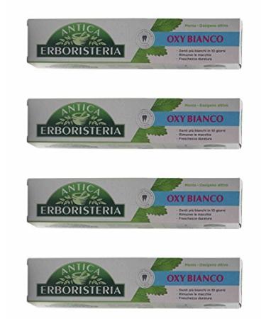 "Oxy Bianco" Whitening Toothpaste - 2.5 Fluid Ounces (75ml) Tubes (Pack of 4) Italian Import