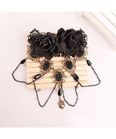 XLKJ Retro Gothic Rose Hair Clips | Rhinestone Hairpins & Lace Tassels Headdress for Women & Girls - International Shipping - Buy Online on GoSupps.com