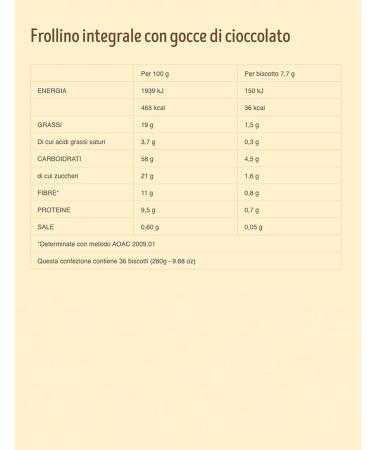  Italian Gourmet E.R. Misura Fibrextra Set of 3 Whole Chalk Cookies with Dark Chocolate Drops Rich in Fibre Italian Whole Flour 6 Pieces of 6 Biscuits 280 g + Italian Gourmet Polpa 400 g - Buy Online on GoSupps.com