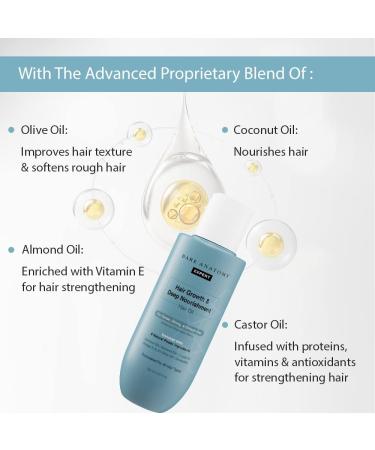 Buy Hair Growth Oil - Deep Nourishment with Coconut Almond Olive & Castor Oil | Strengthen & Smooth Hair | Anti Hairfall & Frizz | 150ml for Men & Women - Buy Online on GoSupps.com