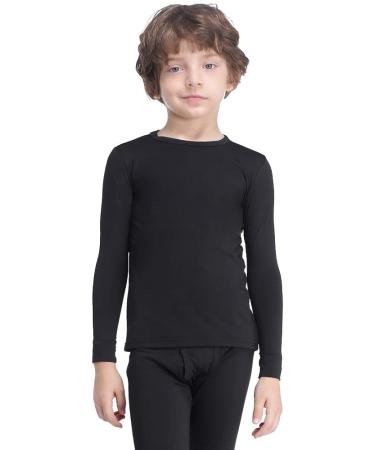 Mancyfit Boys Thermal Fleece Lined Long Sleeve Underwear - Black, Medium - Buy Online on GoSupps.com