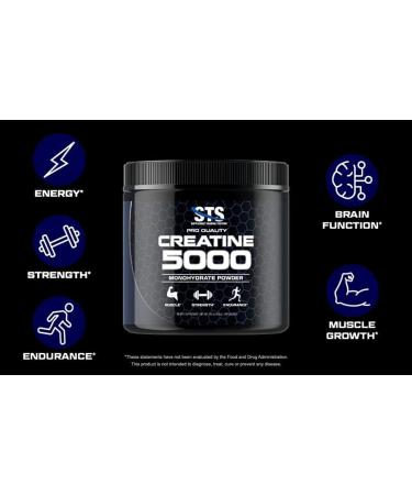 STS Creatine 300g - 100% Pure Creatine Monohydrate Powder for Muscle & Stamina - Pre & Post Workout Supplement - 60 Servings with Scoop - International Shipping Available - Buy Online on GoSupps.com