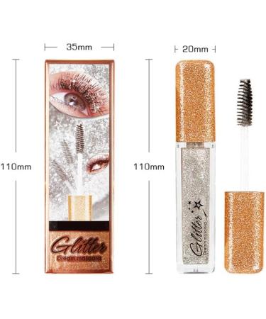 Glitter Mascara Diamond Sparkling Colorful Mascara anti-smudge sparkling colorful eye makeup tool suitable for wedding stage music festival (black) - Buy Online on GoSupps.com