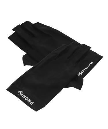 DOITOOL 1 Pair Uv Gloves Nail Molding Gel Uv Gel Gloves Summer Gloves Uv Nail Gloves Fingerless Gloves Girls Glove Nail Gel Uv Protection Gloves Women's Cool Gloves Led Fabric 19.5x8cm Black