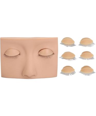 Vivid Half Face Makeup Head with 3 Pairs Removable Eyelids for Lash Extensions Practice Compact Lightweight Suitable for Display (Skin Color) - Buy Online on GoSupps.com