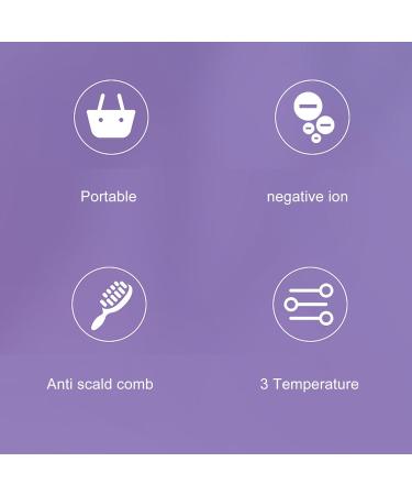 Portable Cordless Hair Straightener Brush - Rechargeable Ionic Styling Comb for Women - Black - Buy Online on GoSupps.com