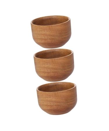 Beaupretty 3st accessories for the facial cleaning of shaving soap in the bowl facial cleaning for men Serving foam shell shaving shell shaving bowls for the salon travel bamboo clean 9.3x9.3x6cmx3pcs light brownx3st