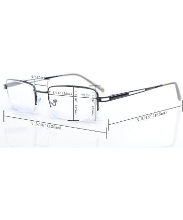 Eyekepper Rectangle Half-Rim Reading Glasses +2.25 | Stylish Black Readers with Spring Hinge for Comfort - International Shipping Available - Buy Online on GoSupps.com