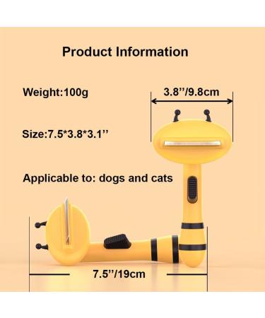 Annalovic Pet Grooming Brush - Deshedding Tool for Cats and Dogs - Medium Yellow - Buy Online on GoSupps.com