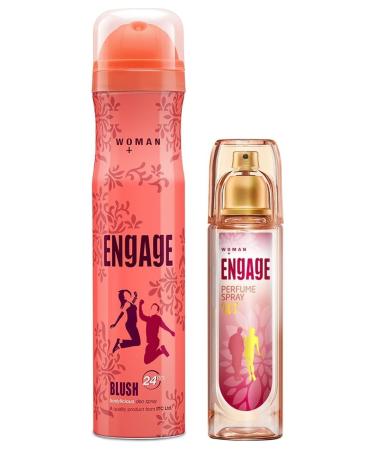Enga.gee W1 Perfume Spray For Women 120ml & Blush Bodylicious Deo Spray For Women 150ml/100g - Multiple