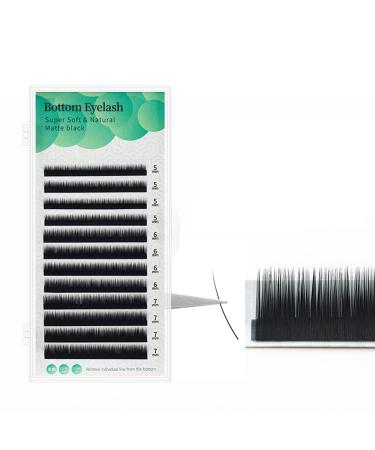 Bottom Eyelashes Individual Eyelash Extensions Single False Eyelashes J/C Curl 0.07/0.1mm Thickness 5-7mm Handmade Lower Lashes (7mm 0.07-J) 7mm 0.07-J 7mm