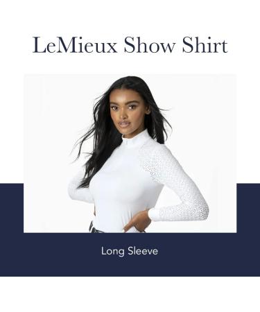 LeMieux Women's Equestrian Show Shirt - Long Sleeve Competition Top for Horse Riding | Athletic Riding Clothing in White - Size 36 - Buy Online on GoSupps.com