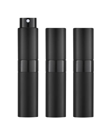 Lisapack 8ML Atomizer Perfume Spray Bottle for Travel (3 PCS) Empty Cologne Dispenser, Portable Sprayer (Black) 3 Black