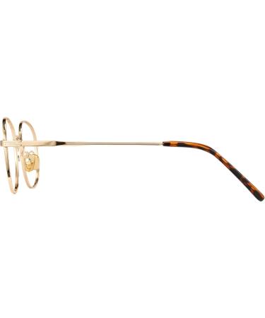 Cyxus Retro Oval Blue Light Blocking Glasses for Men & Women | Anti Eye Strain UV Protection | 8562 Gold Metal Frame - Buy Online on GoSupps.com