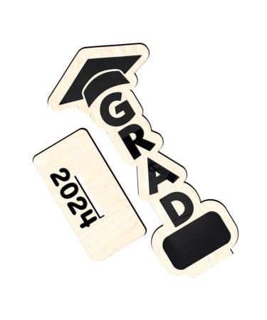 Ciieeo 2024 Graduation Party Decorations Home Decor Paper Grad Season Grad Season Party Decor Graduation Decorations Wood Sign Graduation Prop Holiday Decorations for Home Wooden