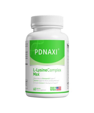PDNAXI L-Lysine Complex Supplement for Children Amino Acid Formula with L-Lysine L-Leucine & L-Glutamine 60 Capsules Dietary Supplement