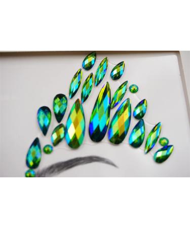 Halloween Christmas Festival Face Jewels Rhinestone Stickers (Green AB/SV-01) - Buy Online on GoSupps.com