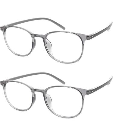 IEYELUUK Reading Glasses (2 Pack) - Blue Light Filter Lightweight No Yellow Tint Transparent Gray 3.5x Magnification - Shop Now! - Buy Online on GoSupps.com