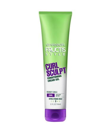 Garnier Fructis Style Curl Sculpt Conditioning Cream Gel 5 oz (Pack of 5) Shea Butter 5.1 Fl Oz (Pack of 5)