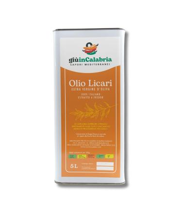 sapori mediterranei Italian extra virgin olive oil Licari 100% natural cold-pressed Product from Calabria Pure and fruity Perfect for gourmet cuisine and everyday use (5 L) Mediterranean flavours