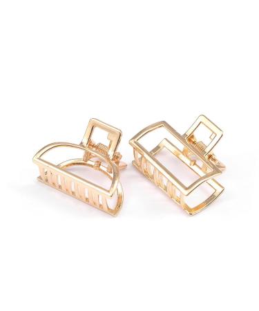 Runmi Gold Metal French Design Hair Clips - Stylish Hair Accessories for Women & Girls - 2pcs International Shipping - Buy Online on GoSupps.com