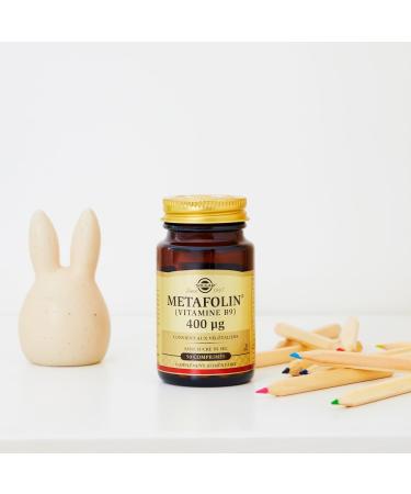 Solgar Metafolin - Vitamin B9-400 g - Maternity - Essential Vitamin Pregnancy - Growth of Maternal Tissue - Highly Available - Food Supplement - Bottle of 50 Tablets - Buy Online on GoSupps.com
