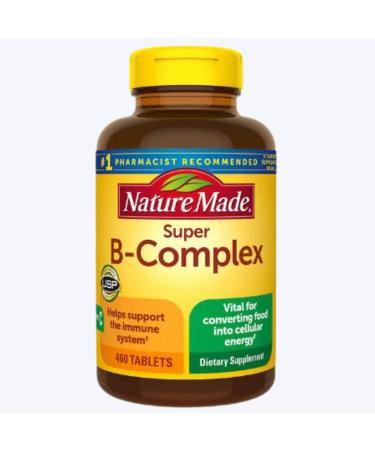 MEIN HAUS Nature Made Super B Energy Complex Dietary Supplement for Brain Cell Function Support Energy Support & Nervous System Support 460 Tablets 460 Day Supply Fast RE-Order Card.