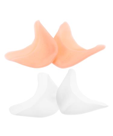 Didiseaon 2 Pairs Toe Sleeve Toe Cover Pads Ballet Dance Toe Pads Pads for High Heels Dance Toe Toeless Half Socks Toe Socks for Women Sebs Foot Silicone Gel Women's Assorted Color 9X7CM