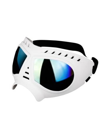 Petcute dog glasses dogs sunglasses anti-UV sunglasses suitable for dogs with shoulder strap adjustable elastic pet sunglasses for large and medium-sized dogs outdoors white