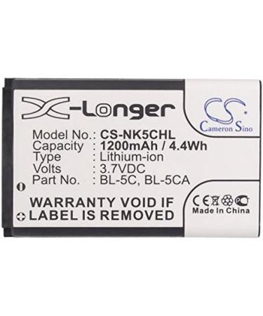 Replacement Battery BL-5CA BL-5C 1200mAh for Nokia 3120 2700 Classic 6822 6820 6086 3105 6270 X2-01 2600 Classic C2 1280 1315 1650 6265 C2-03 6681 6175i 6085 N91 2310 6820i 6230i 2300 1112 - International Shipping Available - Buy Online on GoSupps.com