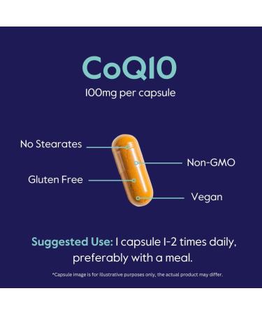 BESTVITE Coenzyme CoQ10 100mg | Vegan Non-GMO Gluten-Free Capsules - 120 Count - Naturally Fermented No Stearates or Fillers - Buy Online on GoSupps.com