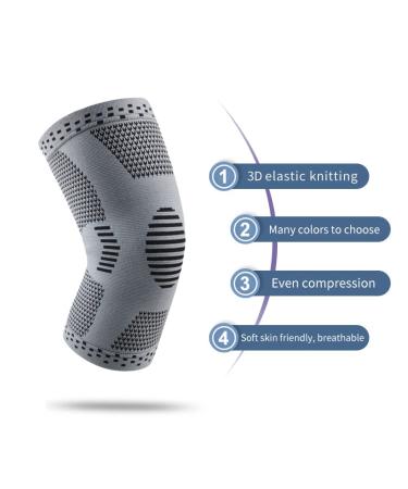 Knee Braces Support (Grey-XXL) for Pain Relief Arthritis ACL & Sports - International Shipping Available - Buy Online on GoSupps.com