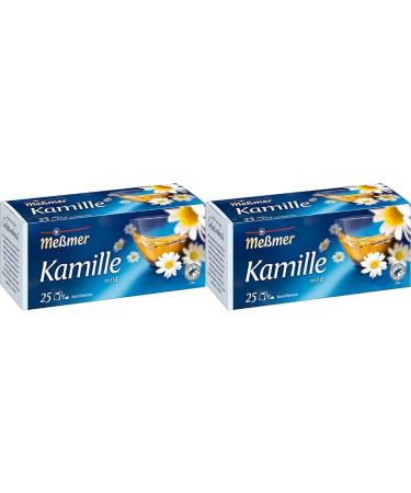 Meßmer Chamomile | 25 tea bags | Vegan | Gluten-free | Lactose-free (pack of 2) 25 tea bags (pack of 2) Chamomile