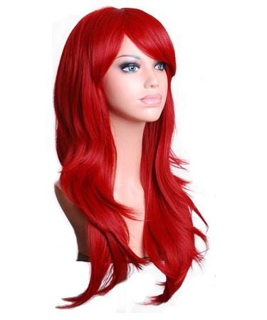 AneShe 28 Long Wavy Heat Resistant Cosplay Wig for Women - Red - Buy Online on GoSupps.com