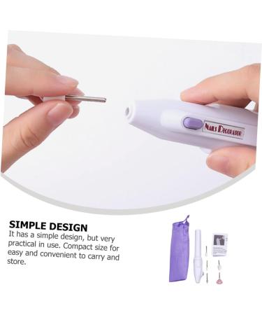 Housoutil 1set Nail Polisher Manicure Drill Bits Exfoliating Exfoliation Electric Manicure File Manicure Pedicure Kit Electric Trimmer Ear Piercer Kit Mini White Nail File Abs - Buy Online on GoSupps.com